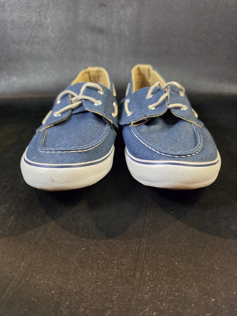 Men's Canvas Boat Shoes Blue Slip On Deck Casual Loafers Size 15W Wide